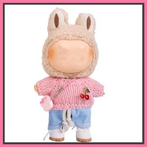 Labubu Charming Pink Sweater Shorts and a Purse